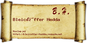 Bleicöffer Hedda névjegykártya
